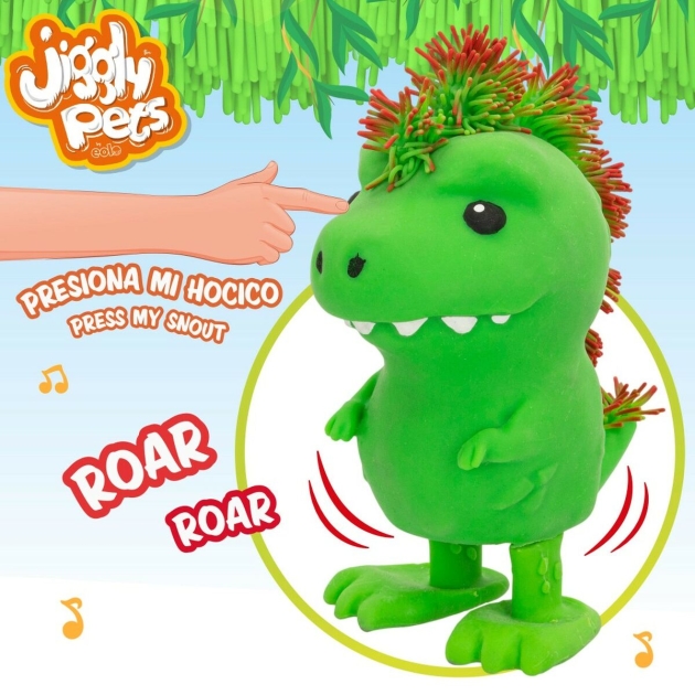 Pūkuotas žaislas Eolo Jiggly Pets Dinozauras 10 x 20,5 x 15 cm (4 vnt.)
