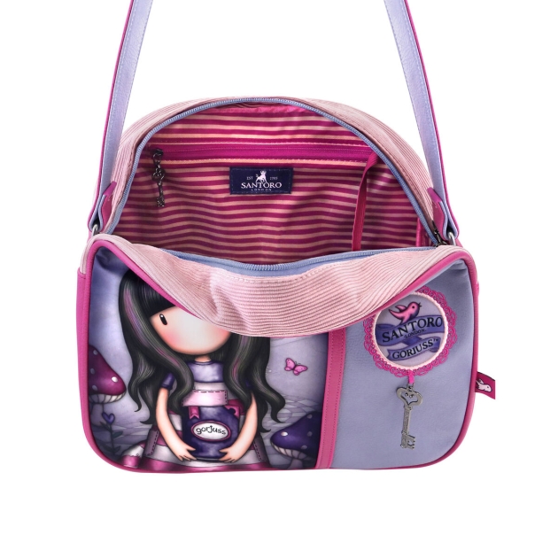 Rankinė Gorjuss Cheshire cat Purpurinė (30 x 28,5 x 11,5 cm)