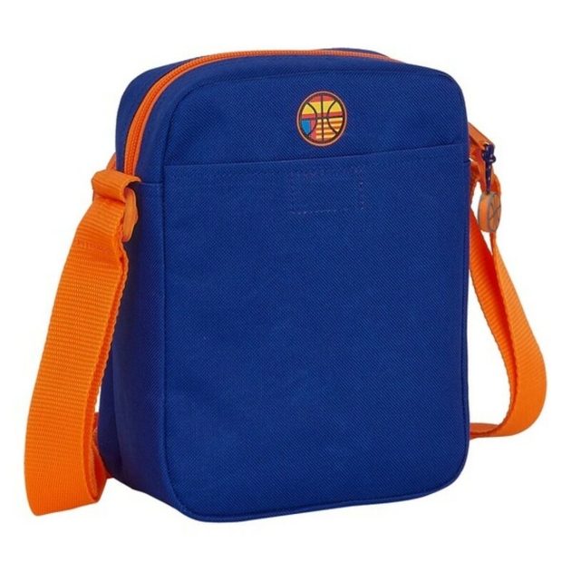 Rankinė per Petį Valencia Basket Mėlyna Oranžinė (16 x 22 x 6 cm)
