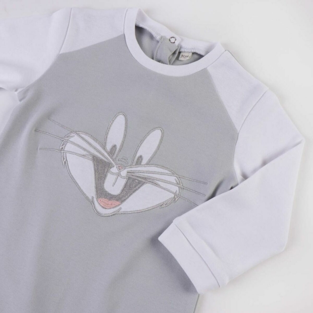 Romper kostiumėlis kūdikiams ilgomis rankovėmis Looney Tunes Pilka