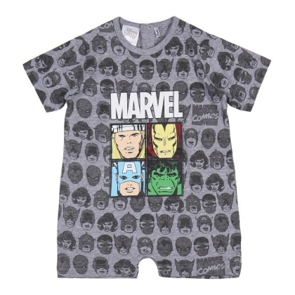 Romper kostiumėlis kūdikiams trumpomis rankovėmis Marvel Pilka
