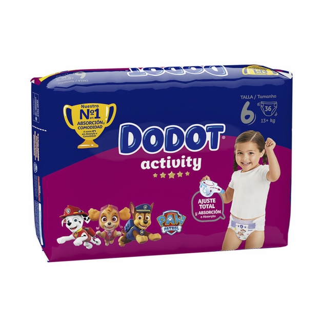 Vienkartinės sauskelnės Dodot Activity 6 +13 kg (36 Vienetai)