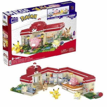 Statybos rinkinys Pokémon Mega Construx - Forest Pokémon Center 648 Dalys
