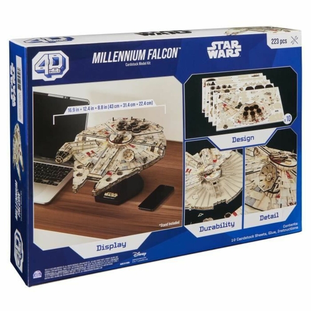 Statybos rinkinys Star Wars Millennium Falcon 223 piezas 43 x 31,4 x 22,4 cm Pilka Spalvotas