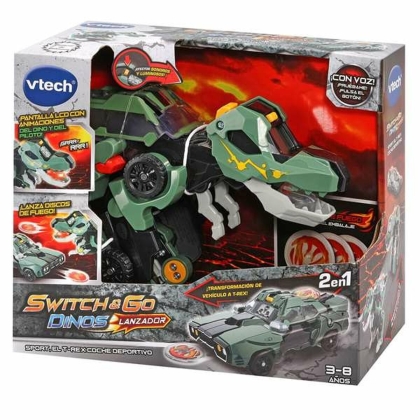 Transformuojamas super robotas Switch  Go Dinos Sport T-Rex Automobilis Dinozauras 22 x 10 cm Garsas