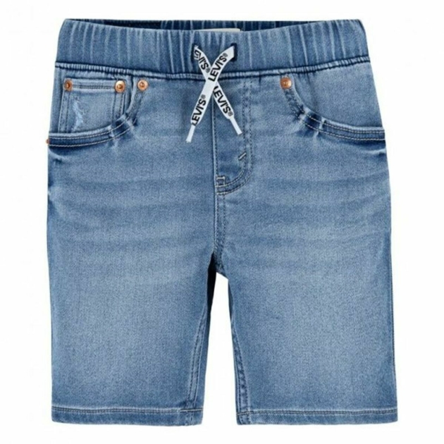Trumpos kelnės Skinny Levi's Dobby Plieno mėlynumo Vyras