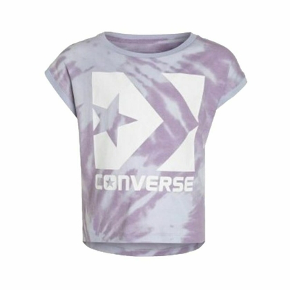 Vaikiška Marškinėliai su trumpomis rankovėmis Converse Tie Dye Tamsiai violetinė