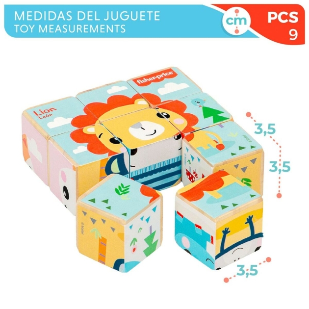 Vaikiška medinė puzlė Fisher Price + 2 metų 9 Dalys (6 vnt.)