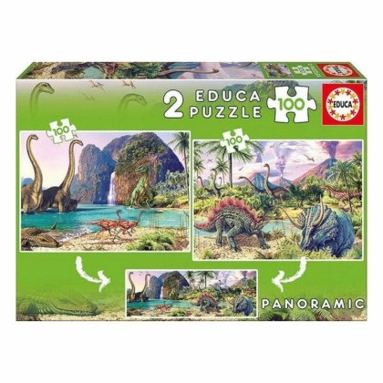 Vaikiška puzlė Dino World Educa 200 Dalys (2 x 100 pcs)