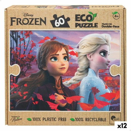 Vaikiška puzlė Frozen Dvipusis 60 Dalys 70 x 1,5 x 50 cm (12 vnt.)