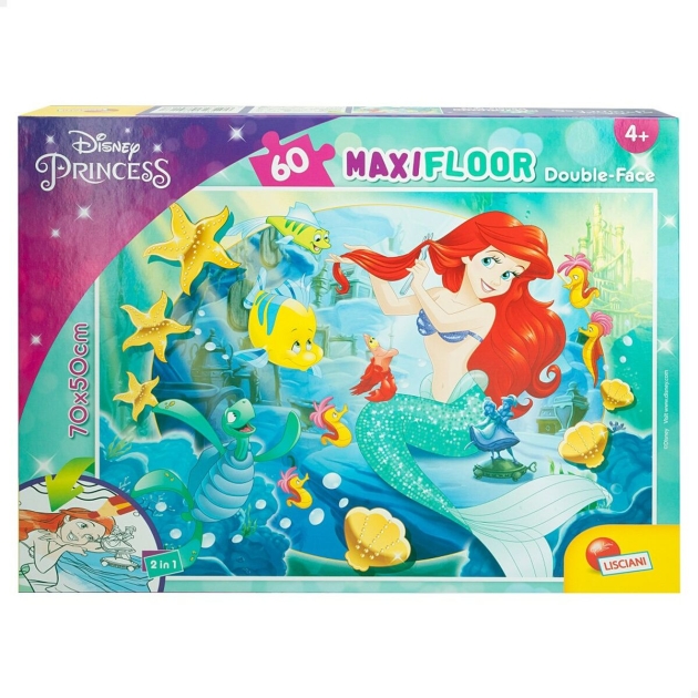 Vaikiška puzlė Disney Princess 60 Dalys 70 x 1,5 x 50 cm Dvipusis (6 vnt.)