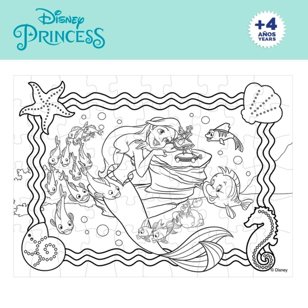 Vaikiška puzlė Disney Princess 60 Dalys 70 x 1,5 x 50 cm Dvipusis (6 vnt.)