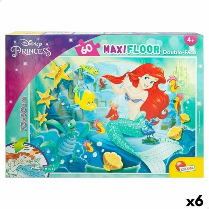 Vaikiška puzlė Disney Princess 60 Dalys 70 x 1,5 x 50 cm Dvipusis (6 vnt.)