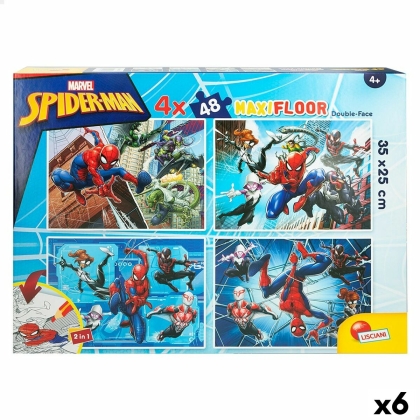 Vaikiška puzlė Spider-Man Dvipusis “Keturi viename” 48 Dalys 35 x 1,5 x 25 cm (6 vnt.)