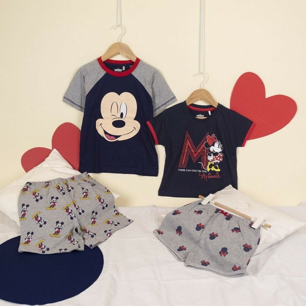 Vasarišką pižamą Minnie Mouse Tamsiai mėlyna Pilka