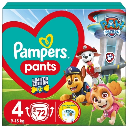 Vienkartinės sauskelnės Pampers Paw Patrol 9-15 kg 4 (72 Vienetai)