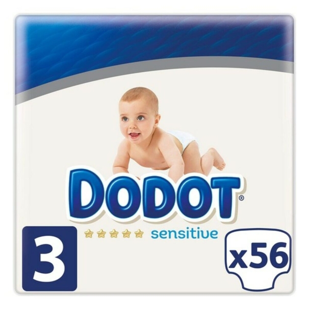 Vienkartinės sauskelnės Sensitive Dodot Dodot Sensitive (56 uds)