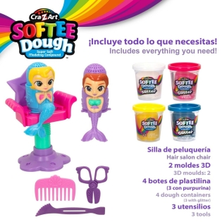 Žaidimas iš plastilino Cra Z Art Softee Dough Plaukai sirenas (4 vnt.)