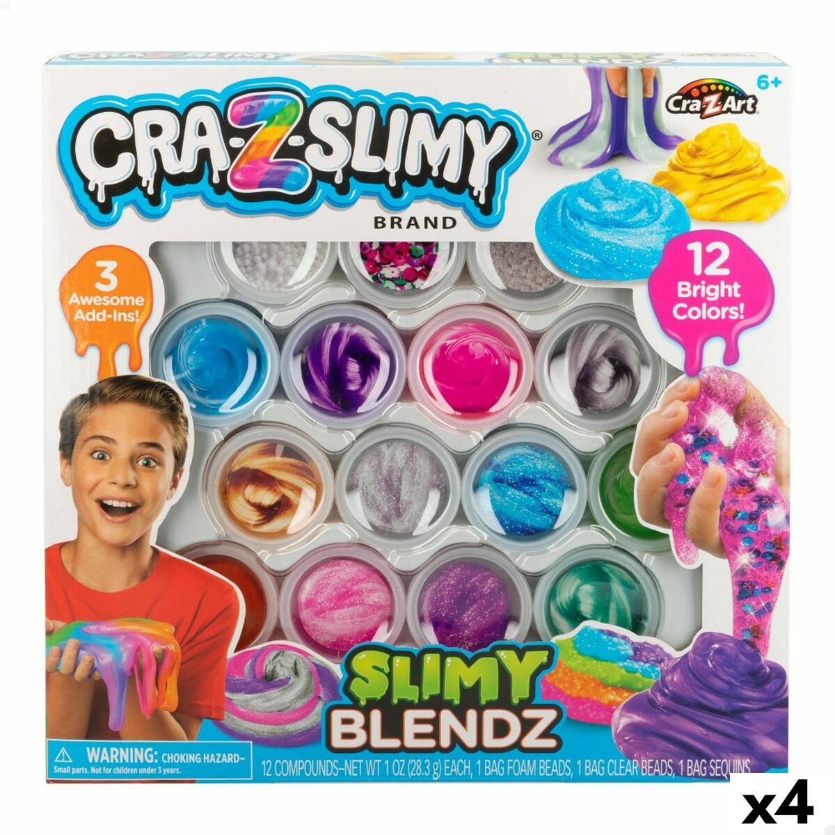 Žaidimas iš plastilino Cra-Z-Art Slimy Blendz (4 vnt.) Slime Žaidimas iš plastilino Cra-Z-Art Slimy Blendz (4 vnt.) Slime