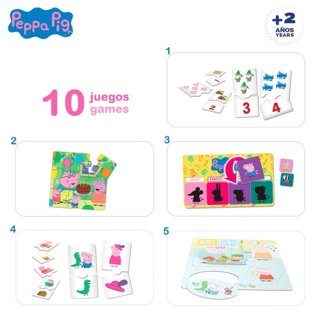 Edukacinis žaidimas Peppa Pig Edu Games Collection 24,5 x 0,2 x 24,5 cm (6 vnt.) 10 viename