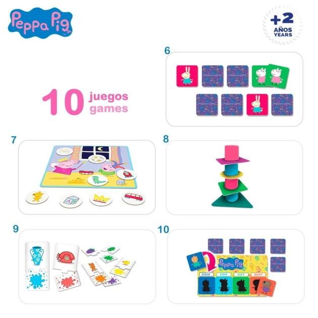 Edukacinis žaidimas Peppa Pig Edu Games Collection 24,5 x 0,2 x 24,5 cm (6 vnt.) 10 viename