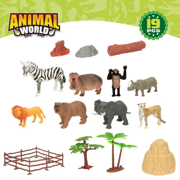Gyvūnų figūros Colorbaby 19 Dalys Džiunglės Plastmasinis 14 x 6 x 5 cm (6 vnt.)