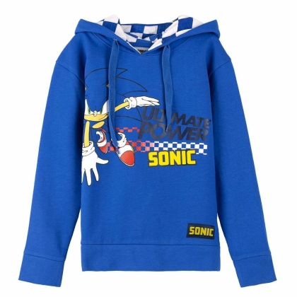 Megztinis su kapišonu mergaitėms Sonic Mėlyna
