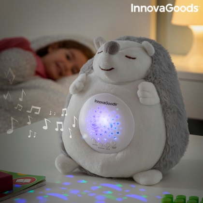 Minkštas žaislas Ežiukas su garsu ir naktinės šviesos projektoriumi Spikey InnovaGoods V0103194 Balta (Naudoti B)