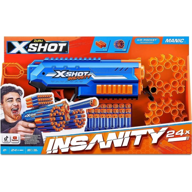 Minkštų strėlyčių šautuvas X Shot Insanity Manic