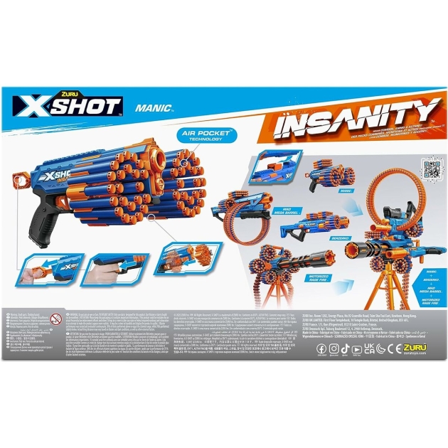 Minkštų strėlyčių šautuvas X Shot Insanity Manic