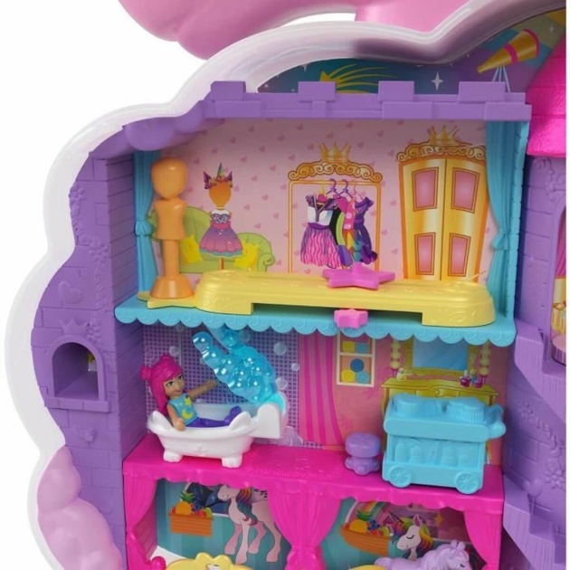 Playset Polly Pocket Coffret Salon De Coiffure Licorne Arc En Ciel