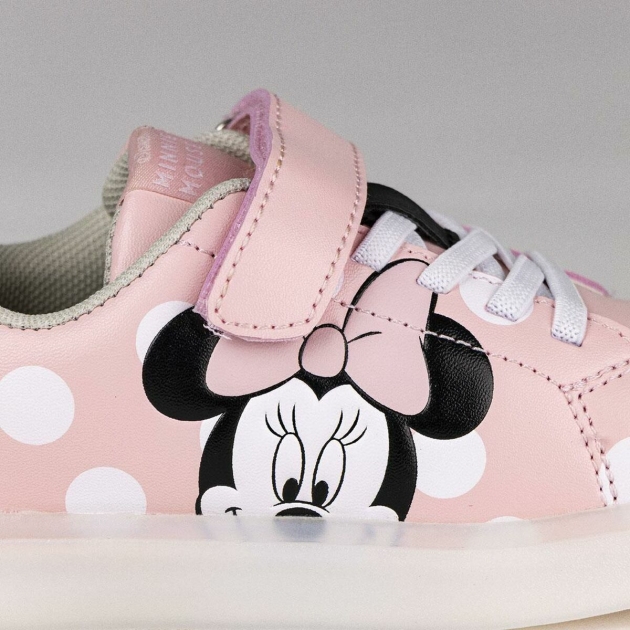 Sportbačiai su LED Minnie Mouse Velcro Rožinė