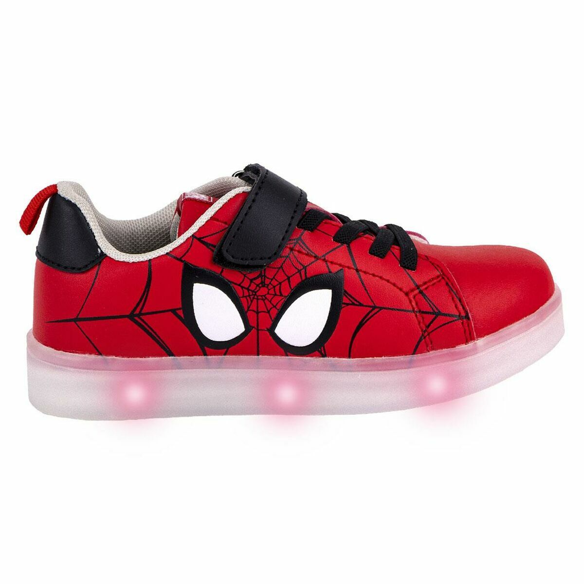 Sportbačiai su LED Spider-Man Velcro Raudona Sportbačiai su LED Spider-Man Velcro Raudona