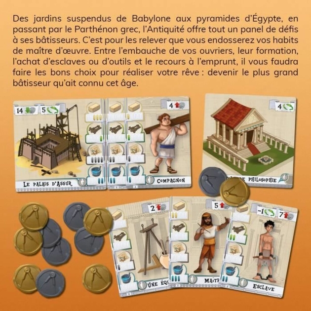Stalo žaidimas CNMEMORY Les Bâtisseurs : Antiquité (FR) (16 Dalys)