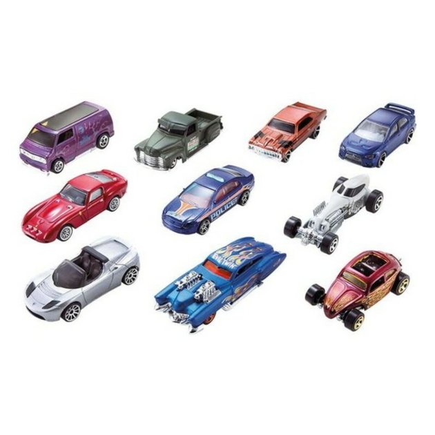 Transporto priemonių žaidimo rinkinys Hot Wheels Metalinis (10 Pcs)