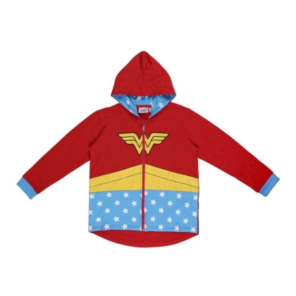Uniseksinis džemperis su gobtuvu Wonder Woman Raudona