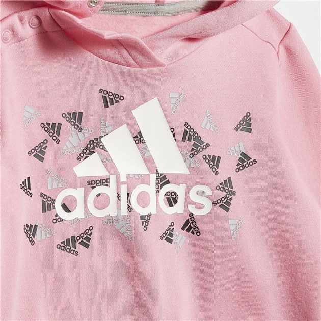 Vaikiškas sportinis kostiumas Adidas Badge of Sport Graphic Pilka Rožinė