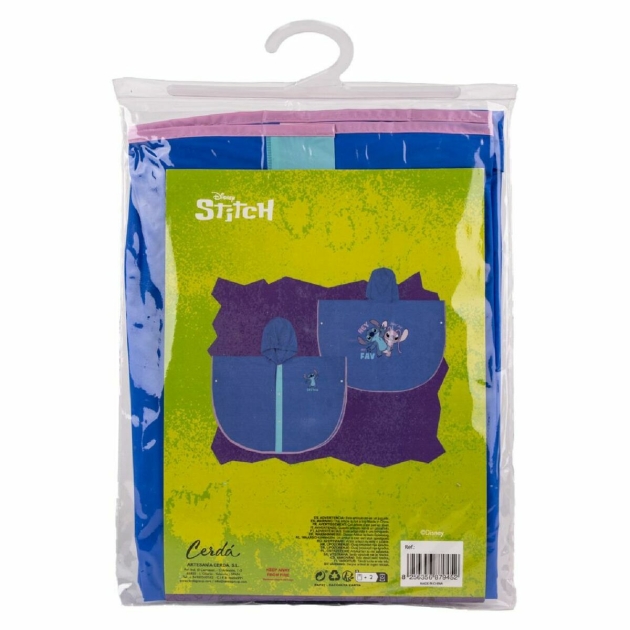 Vandeniui Atsparus Lietpaltis su Gobtuvu Stitch Mėlyna