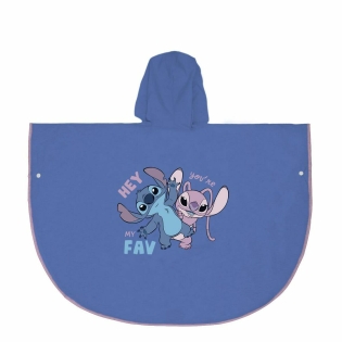 Vandeniui Atsparus Lietpaltis su Gobtuvu Stitch Mėlyna