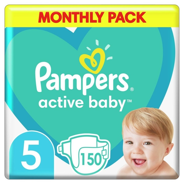 Vienkartinės sauskelnės Pampers                                 5 (150 vnt.)