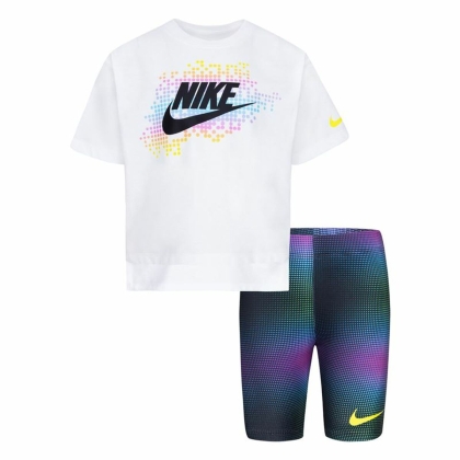 Vaikiška sportinė apranga Nike Aop Bike Balta Spalvotas 2 Dalys