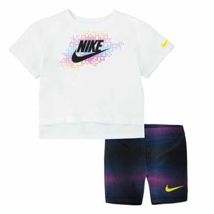 Vaikiška sportinė apranga Nike Aop Bike Mėlyna Balta Spalvotas 2 Dalys
