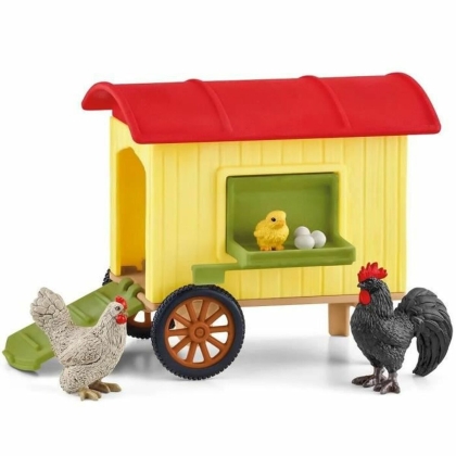 Žaislų rinkinys Schleich Mobile Chicken Coop Plastmasinis