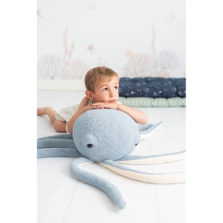Pūkuotas žaislas Crochetts OCÉANO Mėlyna Balta Manta spindulys 3 Dalys