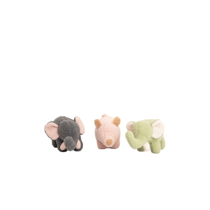Pūkuotas žaislas Crochetts Bebe Žalia Pilka Dramblys Šernas 30 x 13 x 8 cm 3 Dalys