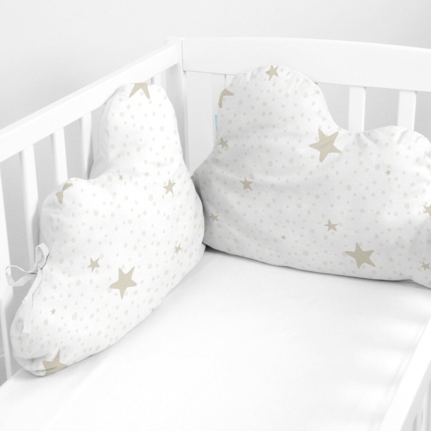 Vaikiškos lovelės apsauga HappyFriday Basic Kids Little star Rusvai gelsva 60 x 40 cm