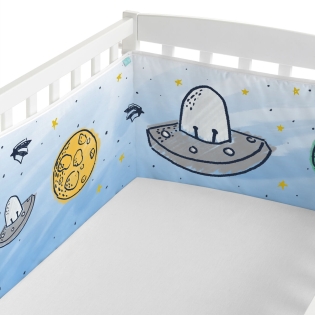 Vaikiškos lovelės apsauga HappyFriday Mr Fox Starspace Spalvotas 210 x 40 cm
