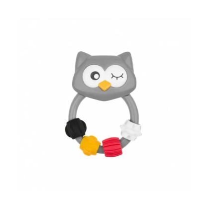 Akuku barškutis nuo 4 mėn. - Pelėda, A0421-GREY