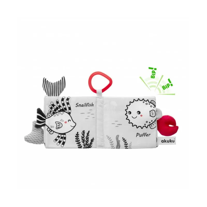 Akuku edukacinė minkšta knygelė Jūros gyvūnai, A0480 Akuku edukacinė minkšta knygelė Jūros gyvūnai, A0480