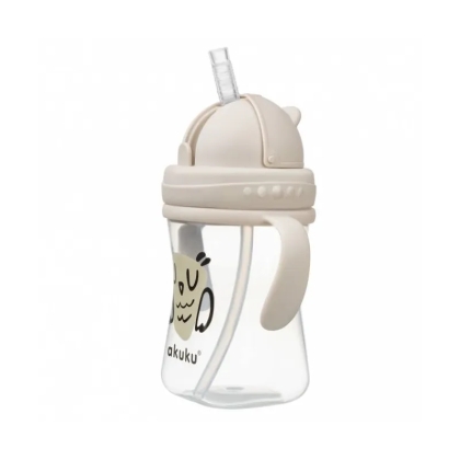 Akuku gertuvė su šiaudeliu, 300ml, su dviem rankenėlėmis, OWL A0204